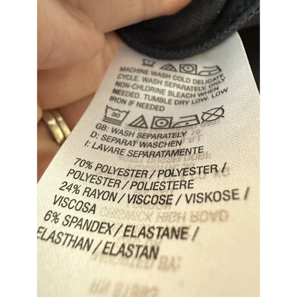 NWOT Zuda Belted Scuba Knit Front Zip Jacket Navy Sz S - Picture 5 of 5